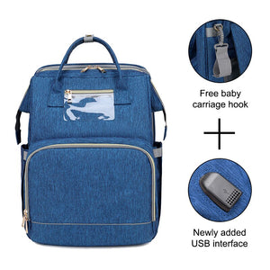 Jusanbaby Diaper Bag Backpack for Mom Baby Bed Crib Stroller Bag Multifunctional Mummy Bag Waterproof High Capacity