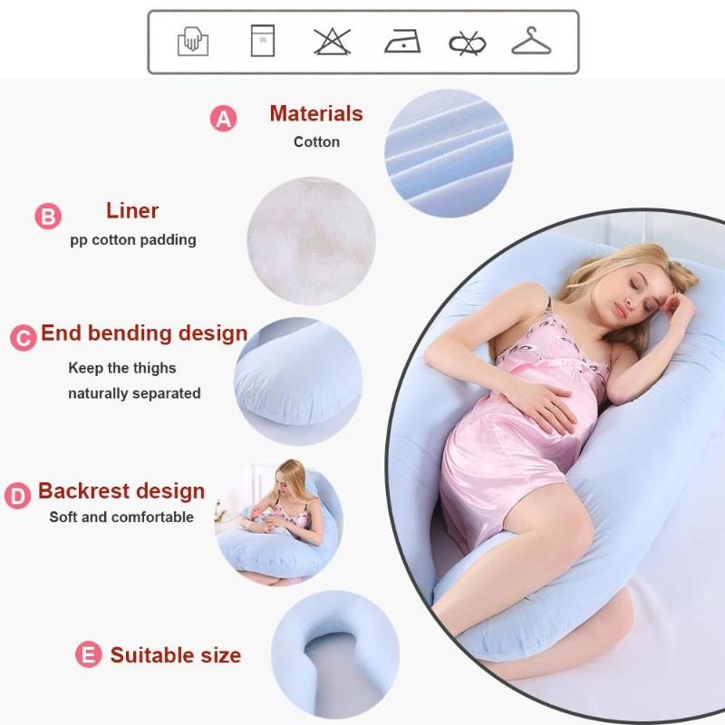 Pregnancy Pillow Bedding Full Body Pillow for Pregnant Women Comfortable U-Shape Cushion Long Side Sleeping Maternity Pillows