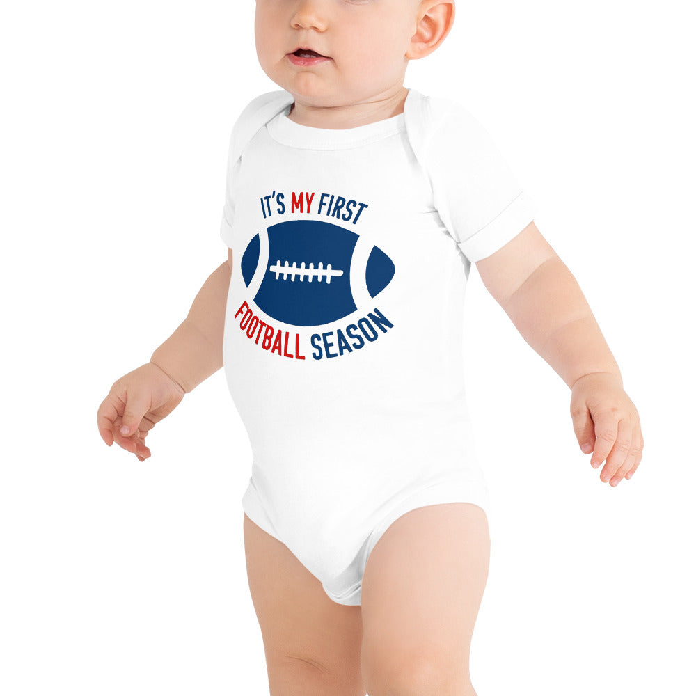 It's My 1st Football Season Baby Short Sleeve Bodysuit